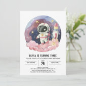 Galaxy Boho droom astronaut verjaardag Kaart (Staand voorkant)