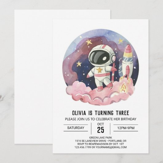 Galaxy Boho droom astronaut verjaardag Kaart (Voorkant / Achterkant)