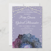 Galaxy Boho Nebula Mandala Light Led Bulb Wedding Kaart (Voorkant)