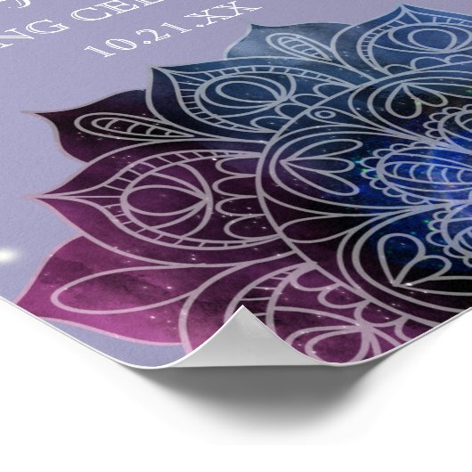 Galaxy Boho Nebula Mandala Light Led Bulb Wedding Poster (Hoek)