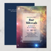 GALAXY booys BAR MITVAH Space Blue Invitation Kaart (Voorkant / Achterkant)