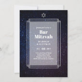 GALAXY booys BAR MITVAH Space Blue Invitation Kaart (Voorkant)