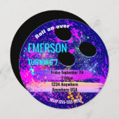 Galaxy BOWLING BAL, bowlen, Glow verjaardagsfeestj Kaart (Voorkant / Achterkant)