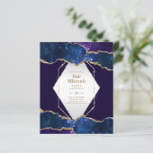 GALAXY Boys BAR MITVAH AGATE Blue Invitation (Staand voorkant)