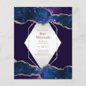 GALAXY Boys BAR MITVAH AGATE Blue Invitation (Voorkant)