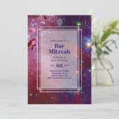 GALAXY Boys BAR MITVAH Space Sky Invitation Kaart (Staand voorkant)