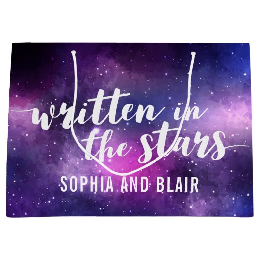 Galaxy bruiloft geschreven in de sterren gepersona groot cadeauzakje (Voorkant)