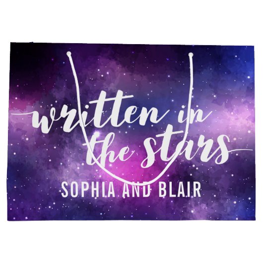 Galaxy bruiloft geschreven in de sterren gepersona groot cadeauzakje (Achterkant)