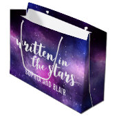 Galaxy bruiloft geschreven in de sterren gepersona groot cadeauzakje (Voorkant Gekanteld)