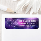 Galaxy bruiloft harten sterrenbeeld retouradres etiket (Insitu)