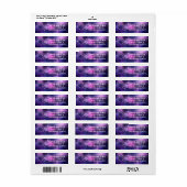 Galaxy bruiloft harten sterrenbeeld retouradres etiket (Full Sheet)