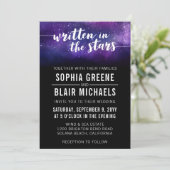 Galaxy bruiloft uitnodiging | Geschreven in de ste (Staand voorkant)