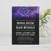 Galaxy bruiloft uitnodiging | Harten sterrenbeeld (Staand voorkant)