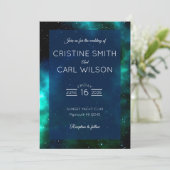 Galaxy bruiloft-uitnodiging kaart (Staand voorkant)