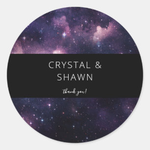 Galaxy Buitenruimte Dank u Ronde Sticker