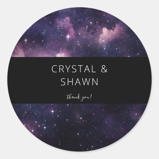 Galaxy Buitenruimte Dank u Ronde Sticker (Voorkant)