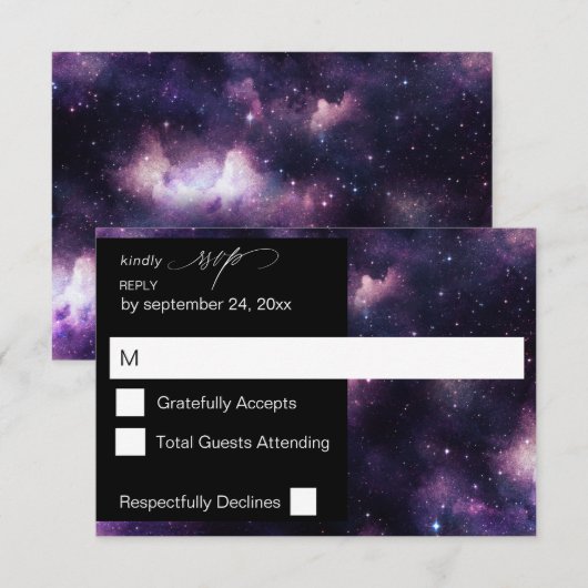 Galaxy Buitenruimte op maaltijden RSVP (Voorkant / Achterkant)