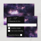 Galaxy Buitenruimte op maaltijden RSVP Kaartje (Voorkant / Achterkant)