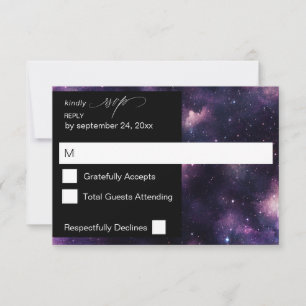 Galaxy Buitenruimte op maaltijden RSVP Kaartje