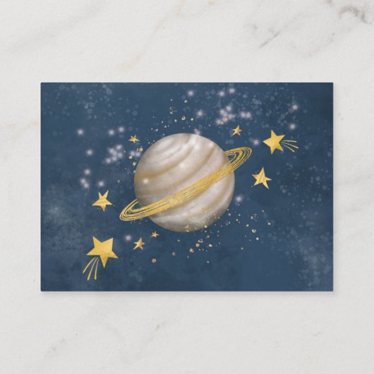 Galaxy Buitenruimte Planeten Maan Star Luier Raffl Informatiekaartje (Achterkant)