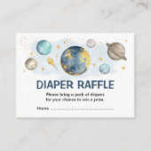 Galaxy Buitenruimte Planeten Maan Star Luier Raffl Informatiekaartje (Voorkant)