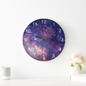 Galaxy Buitenruimte Sky Stars Blue Night Numbers Grote Klok (Huis)