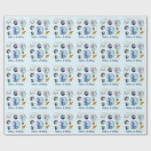 Galaxy Buitenspace Blue Birthday Cadeaupapier (Vlak)