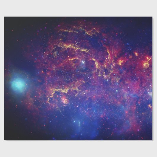 Galaxy Buitenspace Sky Stars Celestial Blue Cadeaupapier (Vlak)