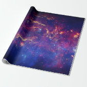 Galaxy Buitenspace Sky Stars Celestial Blue Cadeaupapier (Uitgerold)