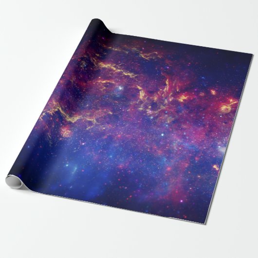 Galaxy Buitenspace Sky Stars Celestial Blue Cadeaupapier (Uitgerold)