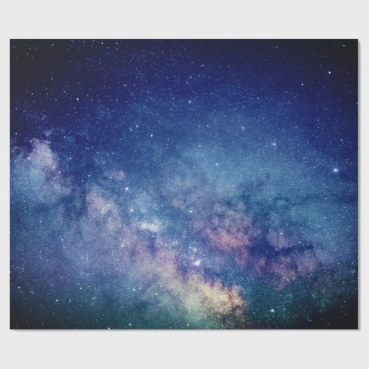 Galaxy Buitenspace Sky Stars Celestial Blue Wrapp Cadeaupapier (Vlak)