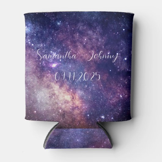 Galaxy Buitenspaskraag Sterrennacht bruiloft Blikjeskoeler (Voorkant)