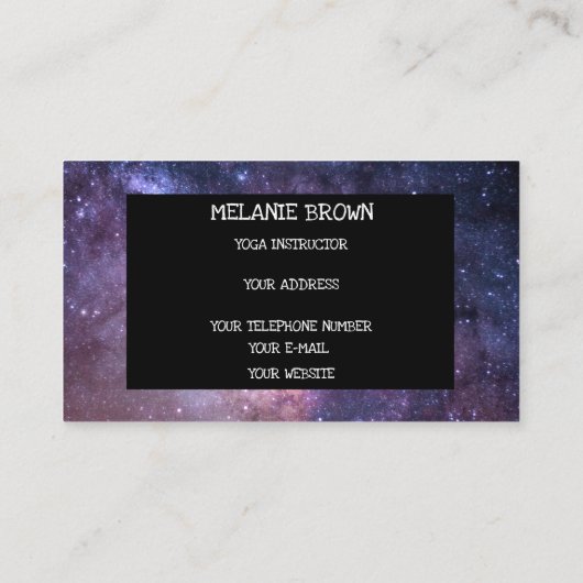 Galaxy Buitenspatkraam New age Visitekaartje (Achterkant)