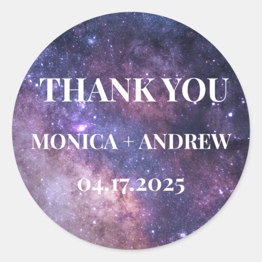 Galaxy Buitenspatsterren Starry Dank u Ronde Sticker (Voorkant)