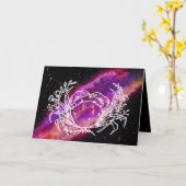 Galaxy Cancer Constellation Zodiac Sign Birthday Kaart (Gele Bloem)