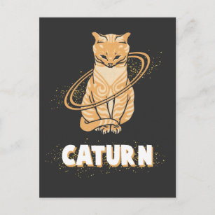 Galaxy Cat Astronaut Saturn Planet Space Kitten Briefkaart