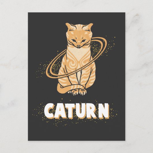 Galaxy Cat Astronaut Saturn Planet Space Kitten Briefkaart (Voorkant)