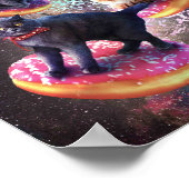 Galaxy Cat Donut - ruimtecats die donuts uitrusten Poster (Hoek)