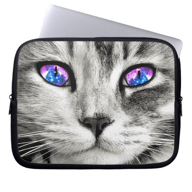 Galaxy Cat Eyes-laptophoes Laptop Sleeve (Voorkant)