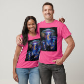 Galaxy Cat Funny Cat Ufo-ontvoering T-shirt (Unisex)
