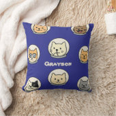 Galaxy Cat Head Pillow With Name For Cat Lovers Kussen (Deken)