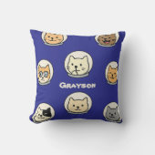 Galaxy Cat Head Pillow With Name For Cat Lovers Kussen (Voorkant)