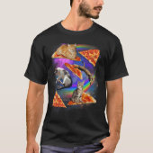 Galaxy Cat In Space Cat Riding Pizza 1 T-shirt (Voorkant)
