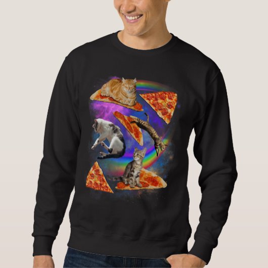 Galaxy Cat In Space Cat Riding Pizza 1 Trui (Voorkant)