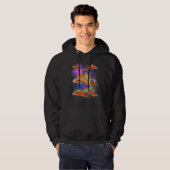 Galaxy Cat In Space Cat Riding Pizza Hoodie (Voorkant volledig)