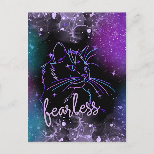Galaxy Cat-Kaart zonder teug Briefkaart (Voorkant)