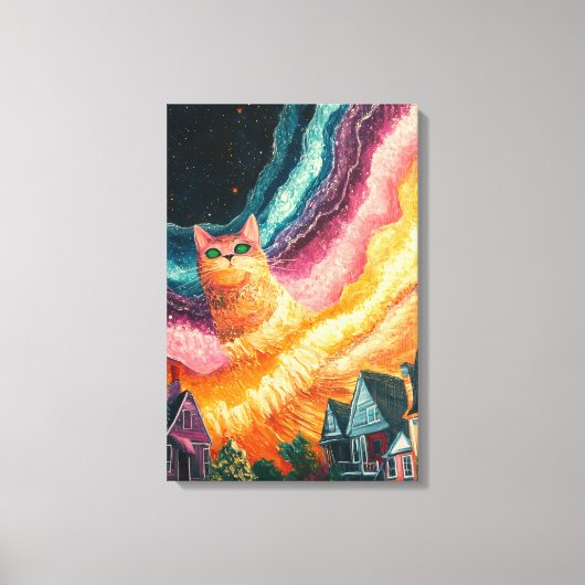 Galaxy Cat - Kosmische Kunst Canvas Afdruk (Voorkant)