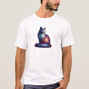 Galaxy Cat – Mystieke Ruimte Kat Illustratie T-shirt