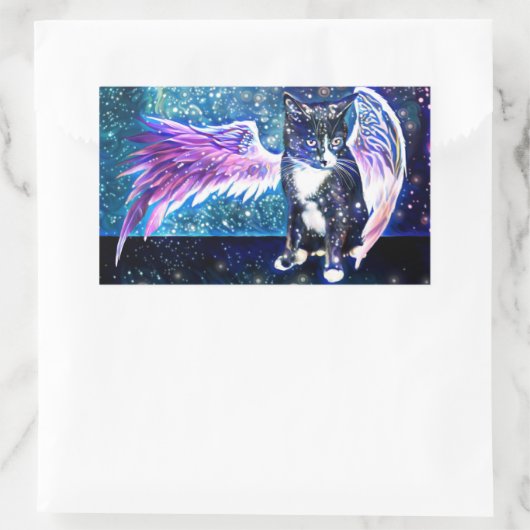 Galaxy Cat Rechthoekige Sticker (Tas)