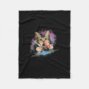 Galaxy Cat regelt ruimte met Taco- en Pizza-kracht Fleece Deken